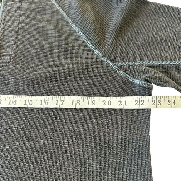 Carbon2Cobalt Grey Thermal Waffle Knit Quarter‎ Zip Pullover, M - Picture 7 of 8